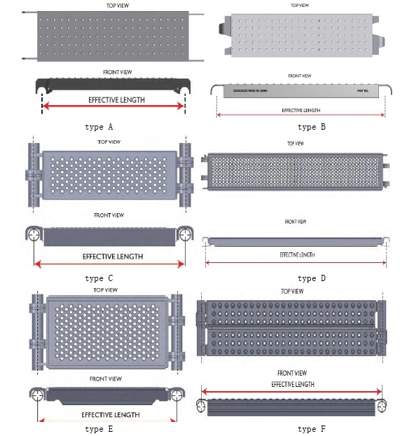 Galvanized Layher Metal Scaffold Scaffolding Steel Plank