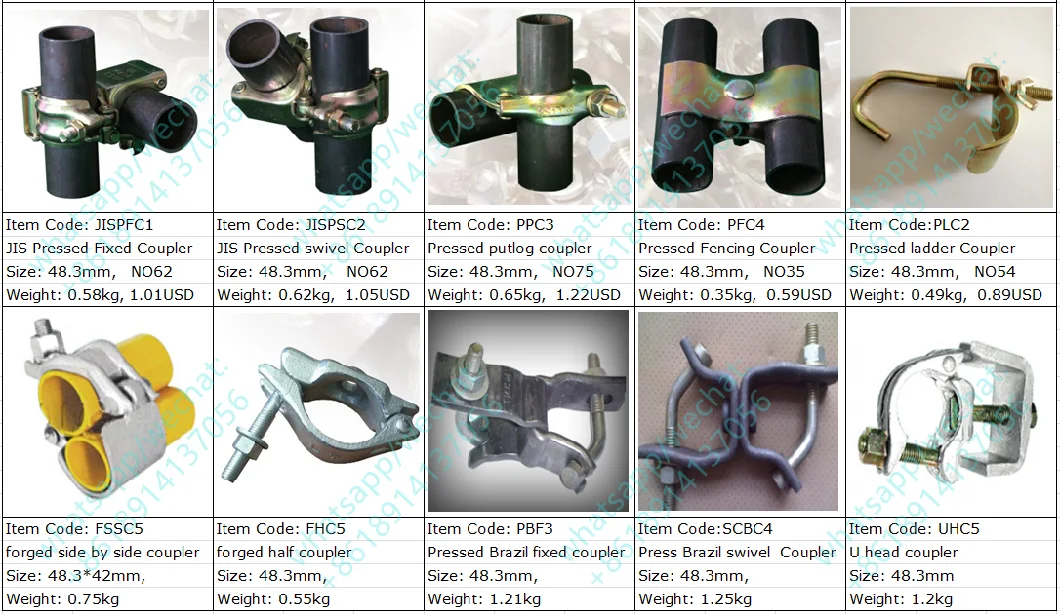 Pressed Forged Swivel Scaffold Fixed Scaffolding Pipe Tube Coupler